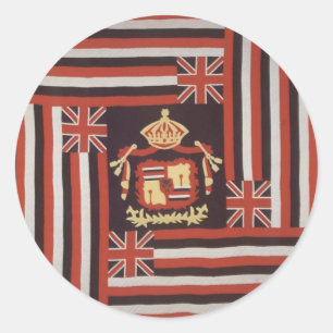 Adesivo Redondo Kuʻu Hae Aloha (minha bandeira amado), algodão