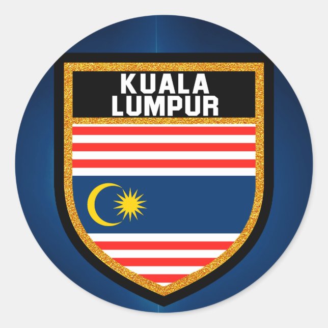 Adesivo Redondo Kuala Lumpur Flag (Frente)