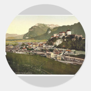 Adesivo Redondo Kufstein, Tyrol, Foto magnífica Austro-Hungria
