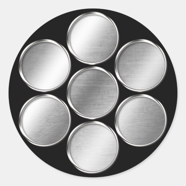 Adesivo Redondo Kuki Clan Kamon Silver Chrome (Frente)