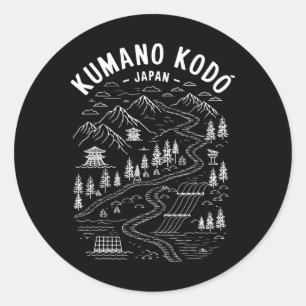 Adesivo Redondo Kumano Kodo Japão Vintage