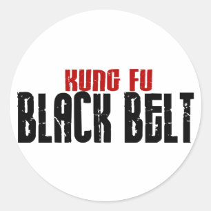 Adesivo Redondo Kung Fu Black Belt Karate
