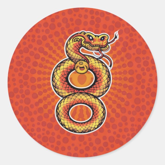 ADESIVO REDONDO KUNG HEI FAT CHOI – A SERPENTE (Frente)