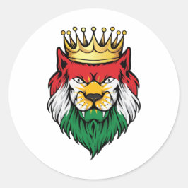 Adesivo Redondo Kurdistan Lion King Flag