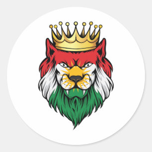 Adesivo Redondo Kurdistan Lion King Flag