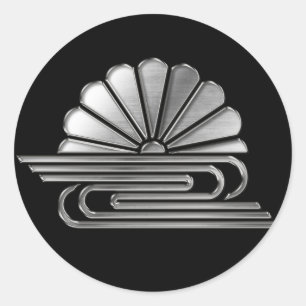 Adesivo Redondo Kusunoki Clan Kamon - Chrome Silver