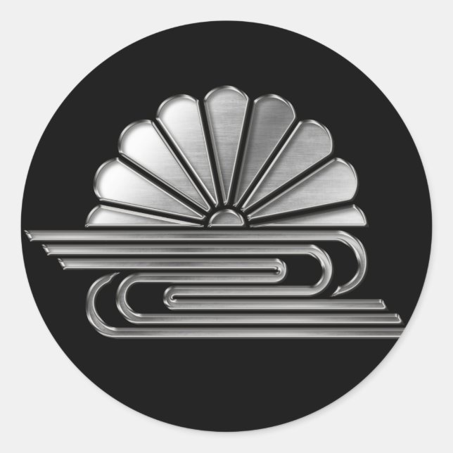 Adesivo Redondo Kusunoki Clan Kamon Silver Chrome (Frente)