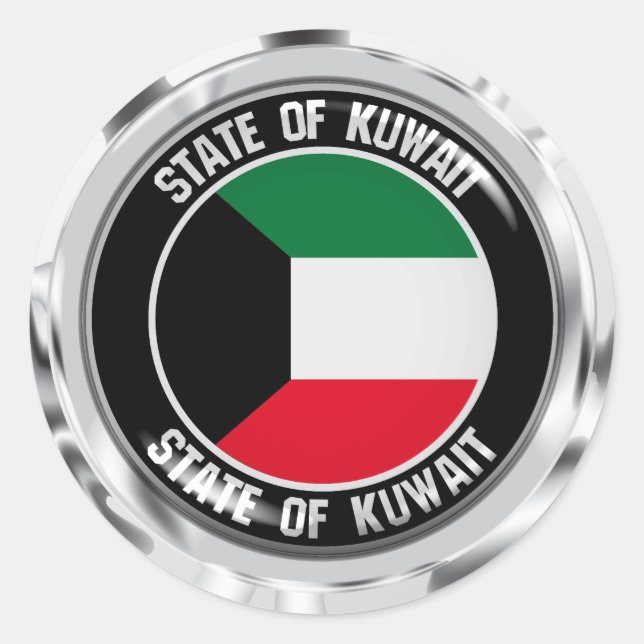Adesivo Redondo Kuwait Round Emblem (Frente)