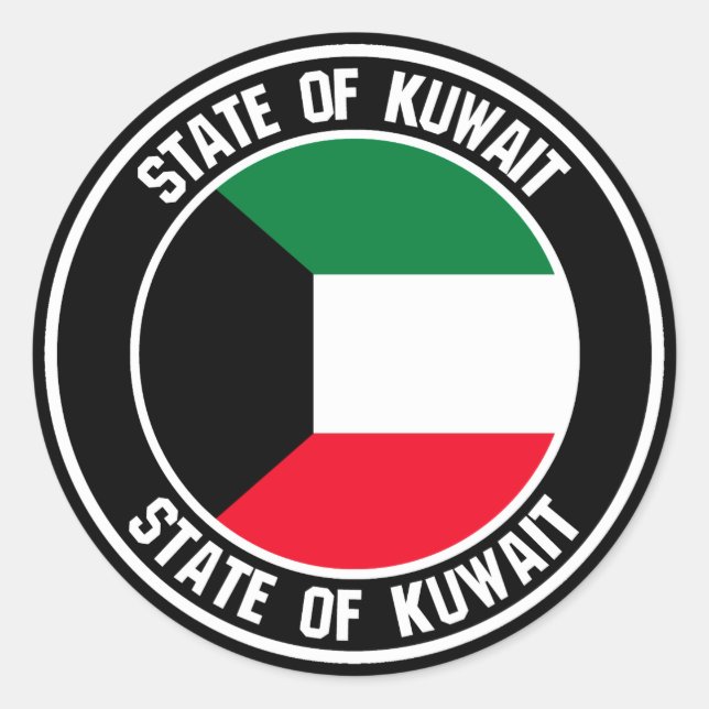 Adesivo Redondo Kuwait Round Emblem (Frente)