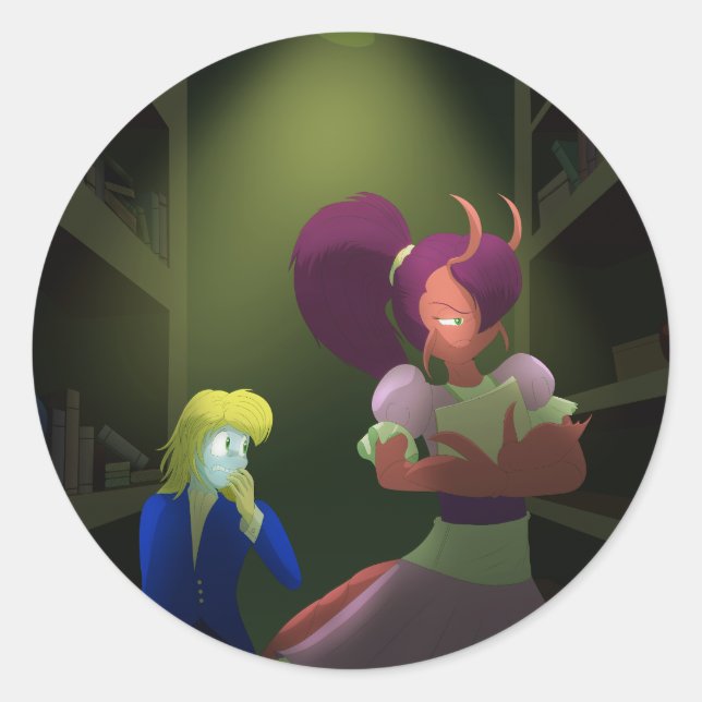 Adesivo Redondo Kuzoura e Crayfish Girl (Frente)