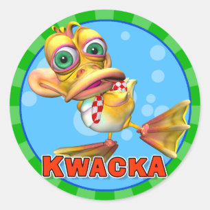 Adesivo Redondo Kwacka Stickers Divertidos