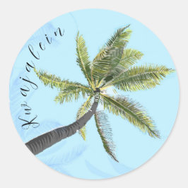 Adesivo Redondo Kwaj Palm Sticker
