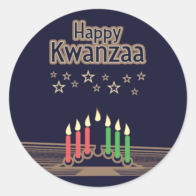 Adesivo Redondo Kwanzaa (Frente)