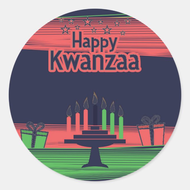 Adesivo Redondo Kwanzaa (Frente)