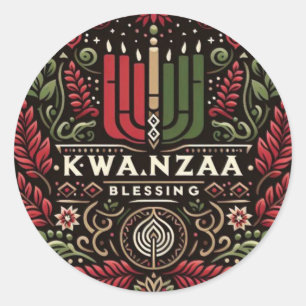 Adesivo Redondo Kwanzaa