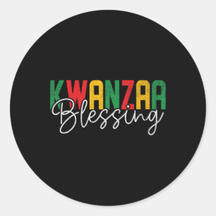 Adesivo Redondo Kwanzaa Benessando o Feliz Africano de Natal