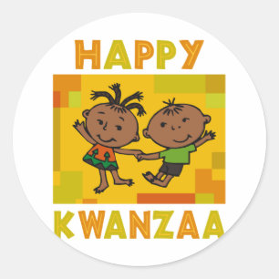 Adesivo Redondo Kwanzaa feliz