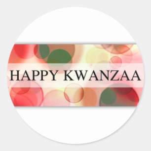 Adesivo Redondo kwanzaa feliz (bokeh)