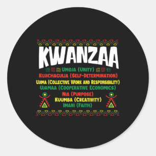 Adesivo Redondo Kwanzaa - Festival 1 do Patrimônio Africano Americ