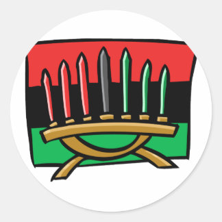 Adesivo Redondo Kwanzaa Flag