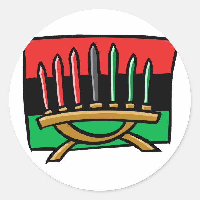 Adesivo Redondo Kwanzaa Flag (Frente)