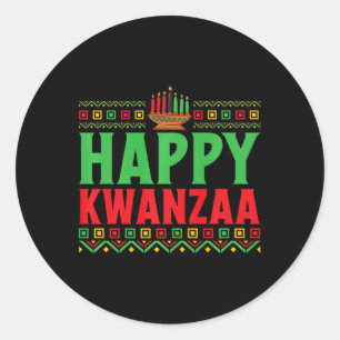 Adesivo Redondo Kwanzaa - Happy Kwanzaa