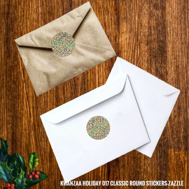 Adesivo Redondo Kwanzaa Holiday 017 (Criador carregado)