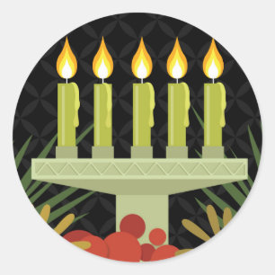 Adesivo Redondo kwanzaa preto