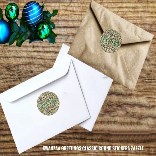 Adesivo Redondo Kwanzaa Saudações (Criador carregado)