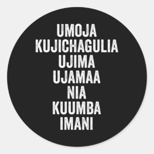 Adesivo Redondo Kwanzaa - Sete Princípios