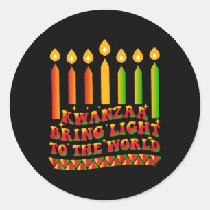 Adesivo Redondo Kwanzaa Traz Luz Ao Mundo Feliz Kwanzaa