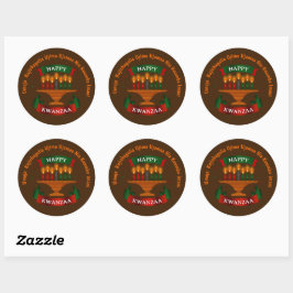 Adesivo Redondo Kwanzaa vela Red Black Green 7 Princípios