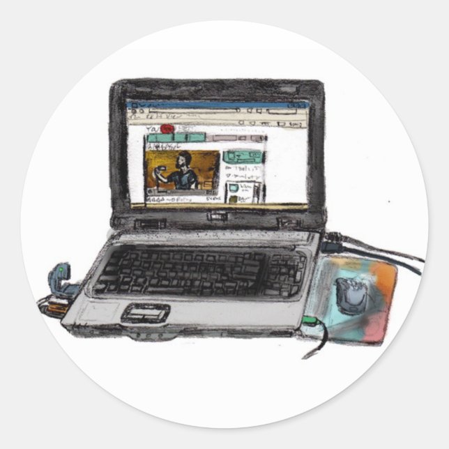 Adesivo Redondo L é para Laptop (Frente)