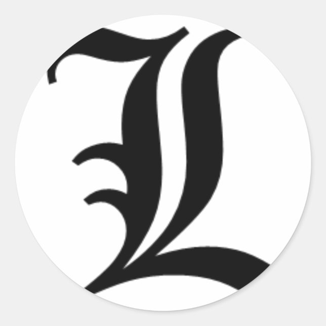 Adesivo Redondo L-text Antigo Inglês (Frente)