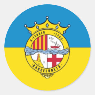 Adesivo Redondo La Barceloneta (bandeira, bairro de Barcelona)
