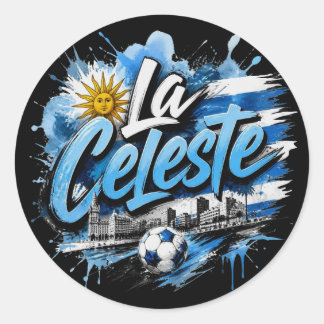 Adesivo Redondo La Celeste - o apelido da seleção uruguaia