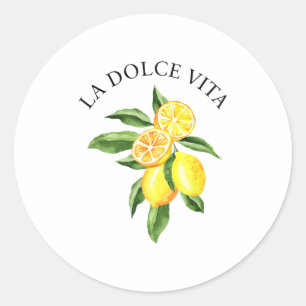 Adesivo Redondo La Dolce Vita Lemon Italiano Summer Limoncello Ama
