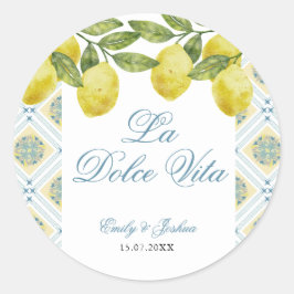 Adesivo Redondo La Dolce Vita Limão Casamento Italiano