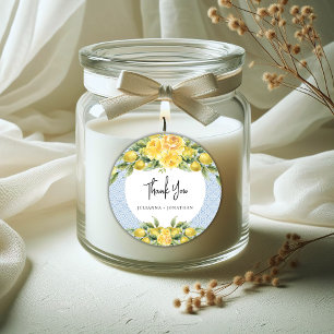 Adesivo Redondo La Dolce Vita - Limão Mediterrâneo Casamento