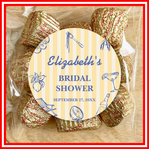 Adesivo Redondo La Dolce Vita Limões Chá de Noiva Italiano