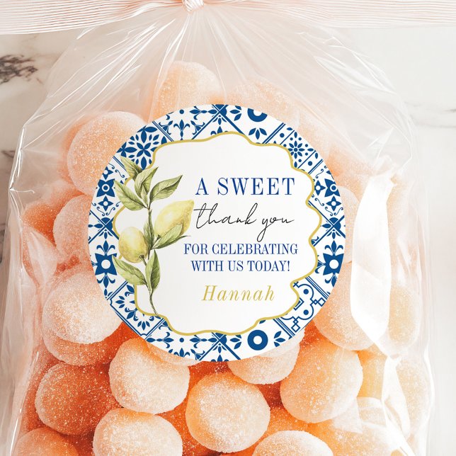 Adesivo Redondo La Dolce Vita Obrigado Lemon Italiano (Criador carregado)