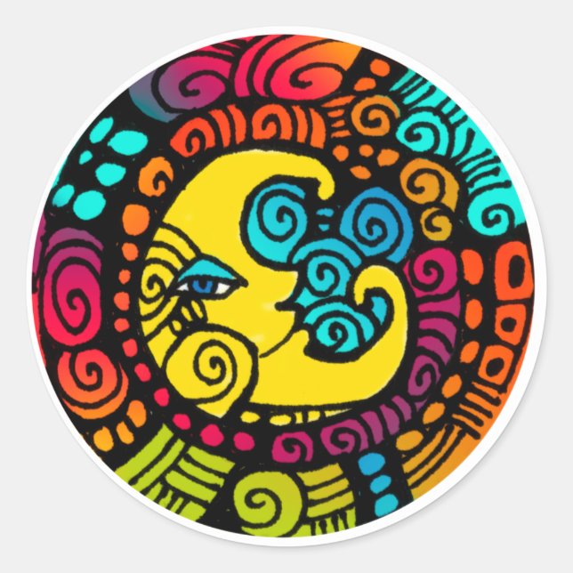 Adesivo Redondo La Luna / Folha de autocolante branco de lua (Frente)