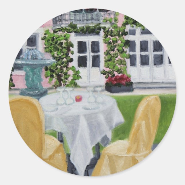 Adesivo Redondo La Mesa des Marechaux:vinhetas de Fontainebleau (Frente)