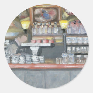 Adesivo Redondo La Palette Cafe