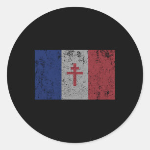 Adesivo Redondo La Resistance The French Flag France Paris Wwii T