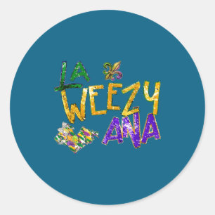 Adesivo Redondo La Weezy Ana Contas Mardi Gras Carnaval de New Orl