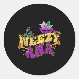 Adesivo Redondo La Weezy Ana Groovy Carnaval de Mardi Gras Louisia