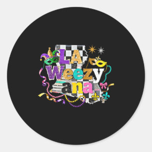 Adesivo Redondo La Weezy Ana Louisiana Mardi Gras Carnaval Design
