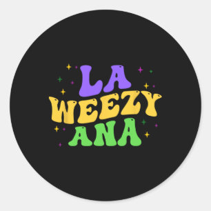Adesivo Redondo La Weezy Ana Mardi Gras Fat Terça-feira Louisiana