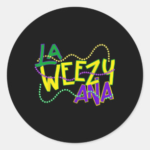 Adesivo Redondo La Weezy Ana Mardi Gras Louisiana Fat Terça Nova